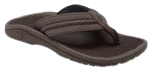 OluKai Mens Hokua Sandals-Dark Wood/Dark Wood