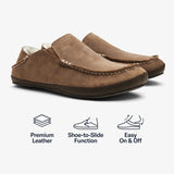 Olukai Moloa Leather Slipper - Toffee/Dark Wood