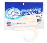 Fishbites 6" Curly Tail Grub - White Knuckle