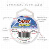 AFW Surflon Nylon Coated SS Leader Bright 30ft